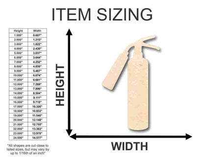 Unfinished Wood Fire Extinguisher Shape - Firefighter - Craft - up to 46" DIY - NameSigns.com