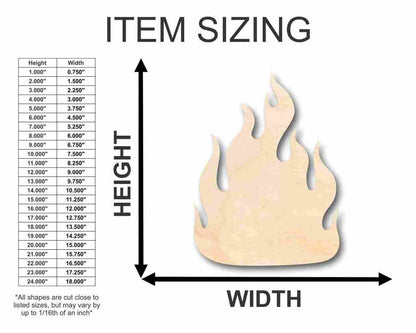 Unfinished Wood Fire Shape - Firefighter - Craft - up to 46" DIY - NameSigns.com
