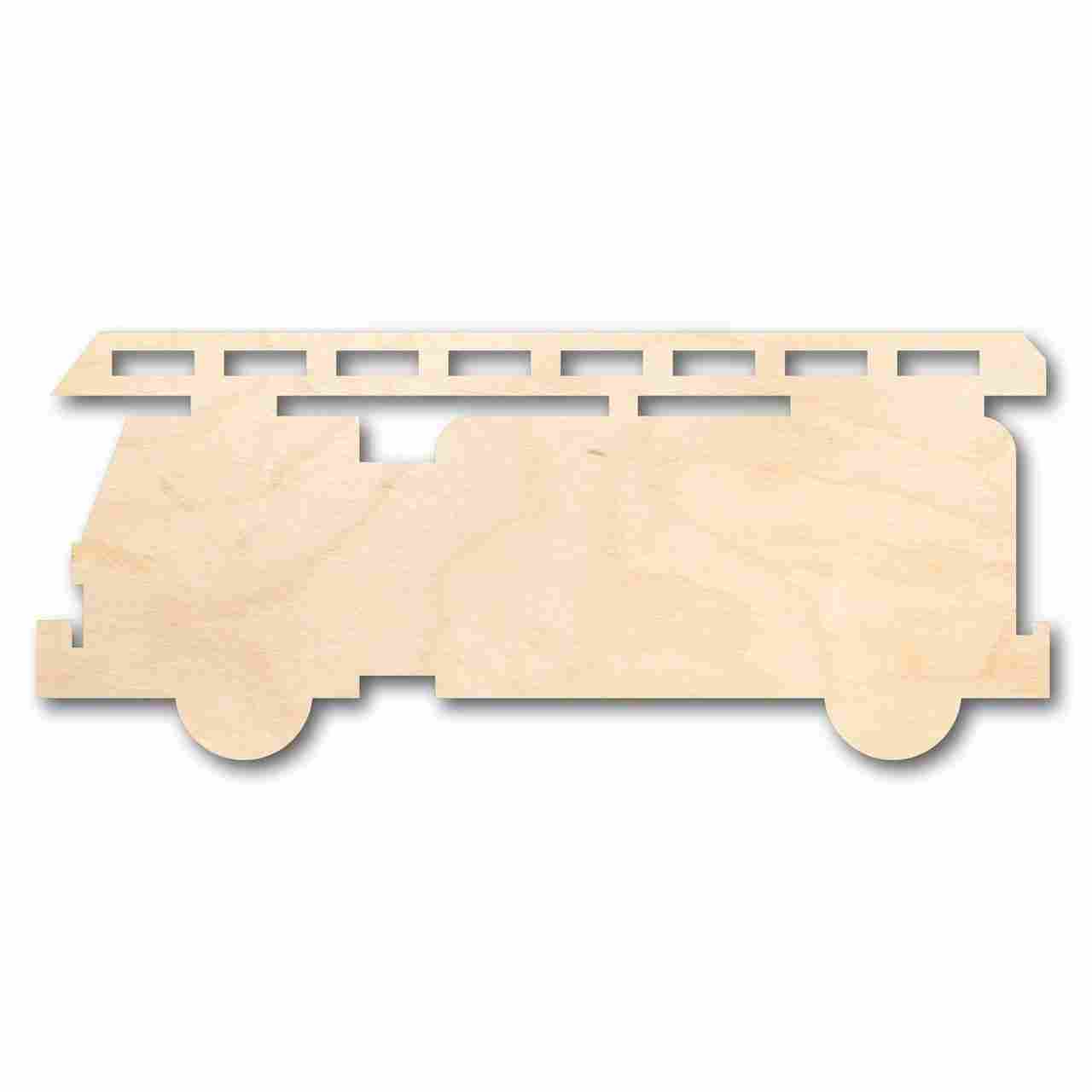 Unfinished Wood Fire Truck Shape - Firefighter - Craft - up to 46" DIY - NameSigns.com