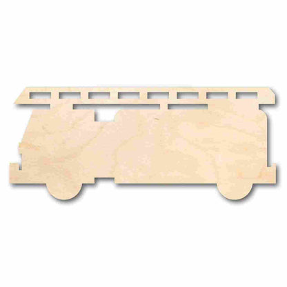 Unfinished Wood Fire Truck Shape - Firefighter - Craft - up to 46" DIY - NameSigns.com