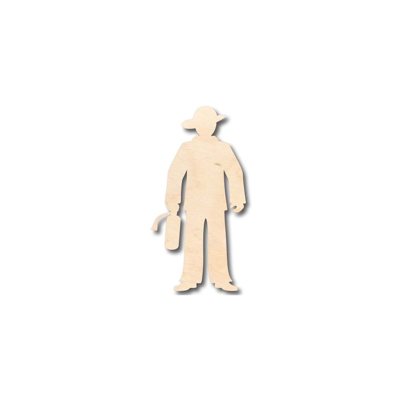 Unfinished Wood Firefighter Fireman Shape - Craft - up to 46" DIY - NameSigns.com