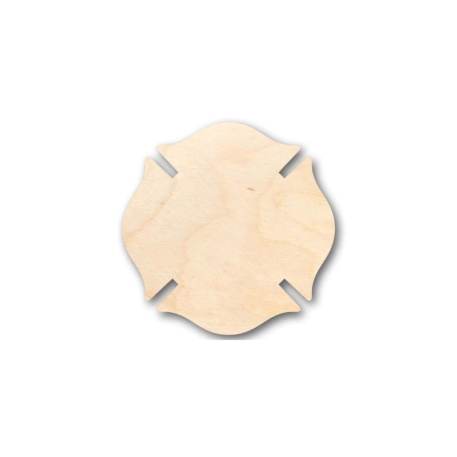 Unfinished Wood Fireman's Badge Symbol Shape - Firefighter - Craft - up to 46" DIY - NameSigns.com
