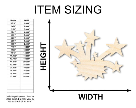 Unfinished Wood Fireworks Shape - Craft - up to 46" - NameSigns.com
