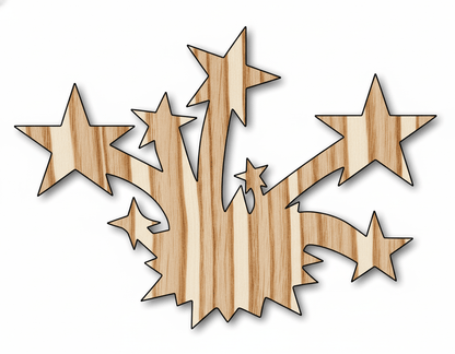 Unfinished Wood Fireworks Shape - Craft - up to 46" - NameSigns.com