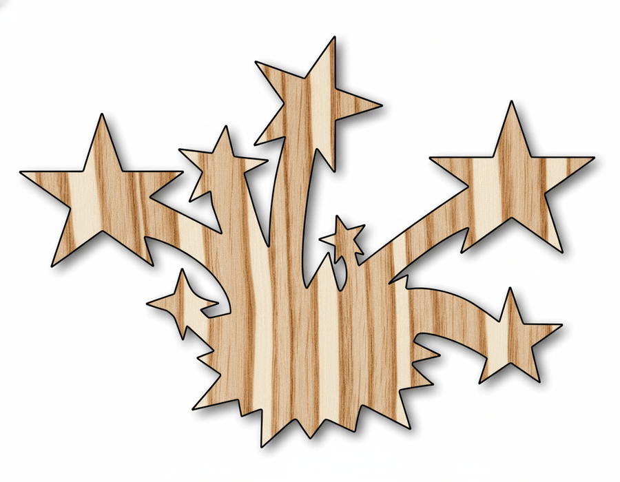 Unfinished Wood Fireworks Shape - Craft - up to 46" - NameSigns.com