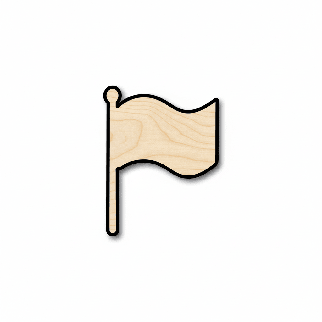 Unfinished Wood Flag Shape - Craft - up to 46" DIY - NameSigns.com