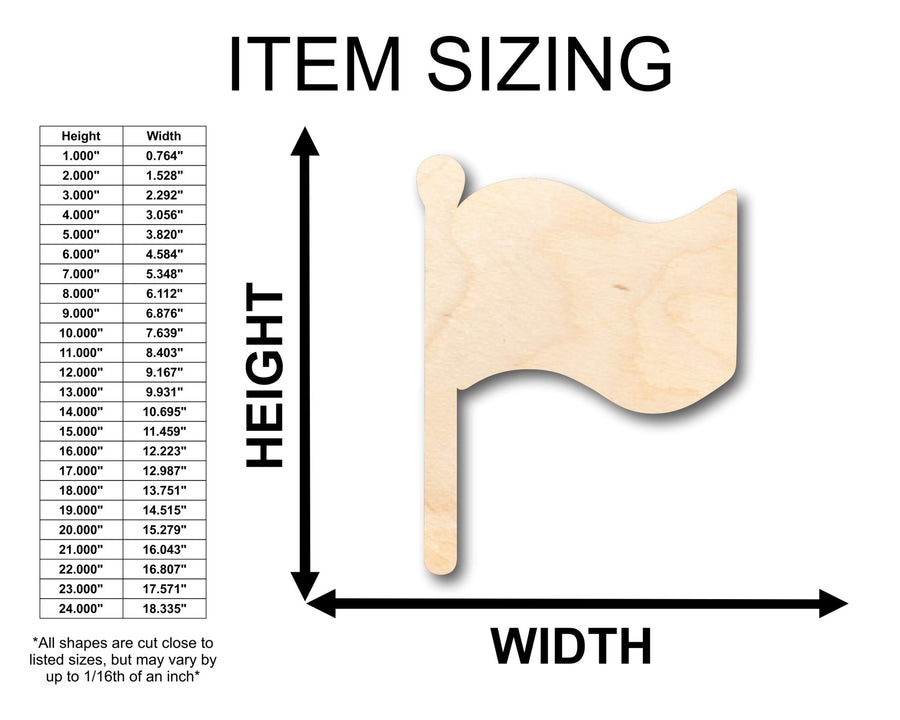 Unfinished Wood Flag Shape - Craft - up to 46" DIY - NameSigns.com