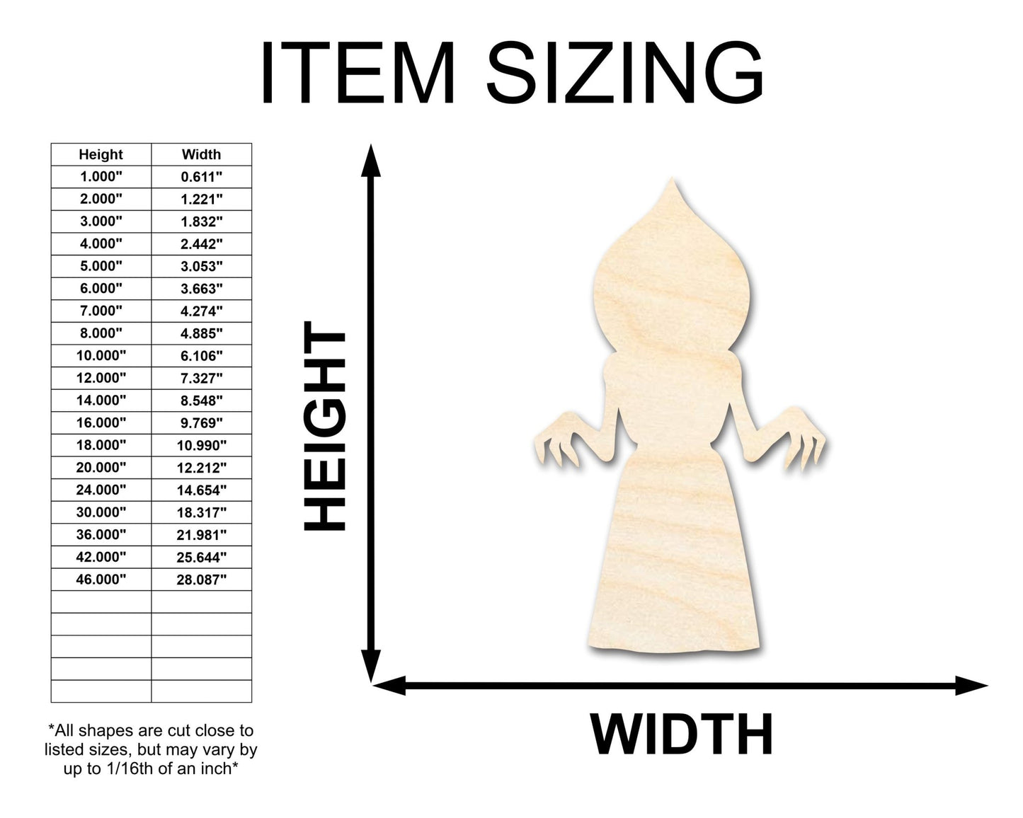 Unfinished Wood Flatwoods Monster Shape - Craft - up to 46" - NameSigns.com