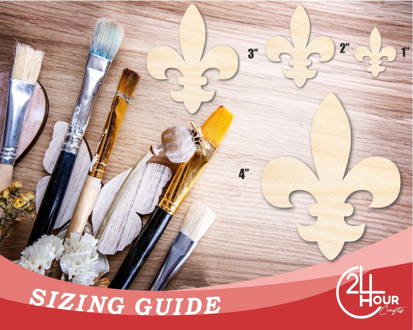 Unfinished Wood Fleur di Lis Shape | Saint's Football | France | DIY Craft Cutout | up to 46" - NameSigns.com