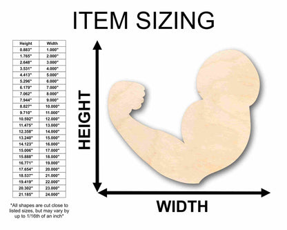 Unfinished Wood Flexing Arm Silhouette - Craft - up to 46" DIY - NameSigns.com