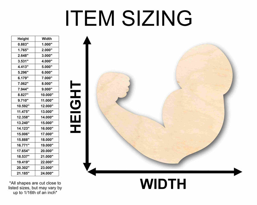 Unfinished Wood Flexing Arm Silhouette - Craft - up to 46" DIY - NameSigns.com