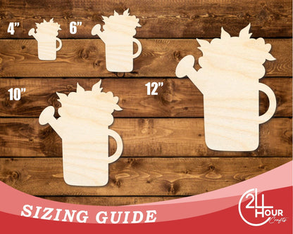 Unfinished Wood Floral Watering Can Shape | DIY Craft Cutout | up to 46" DIY - NameSigns.com