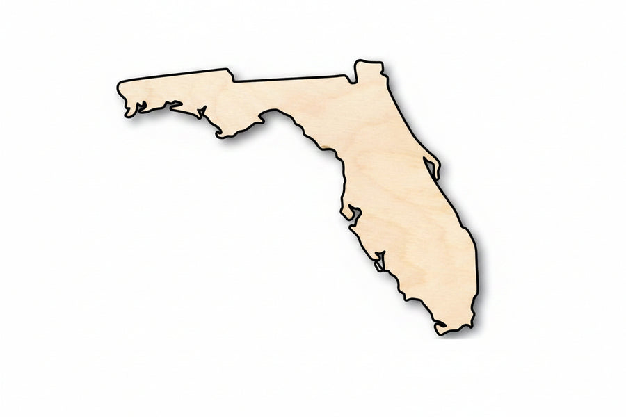 Unfinished Wood Florida Shape - State - Craft - up to 46" DIY - NameSigns.com