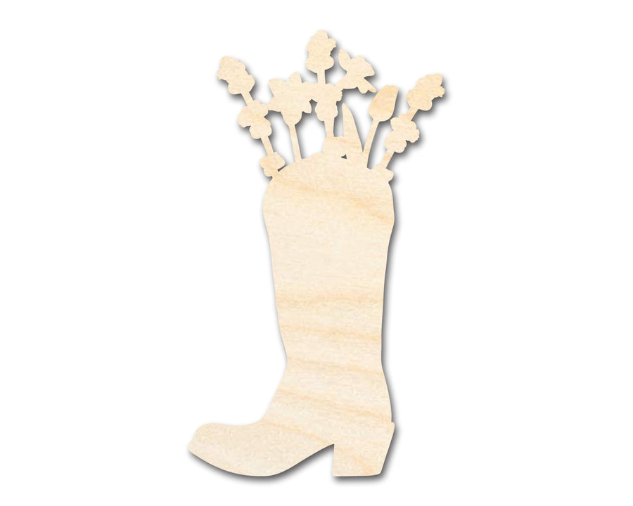 Unfinished Wood Flower Boot Shape | DIY Craft Cutout | up to 46" DIY - NameSigns.com