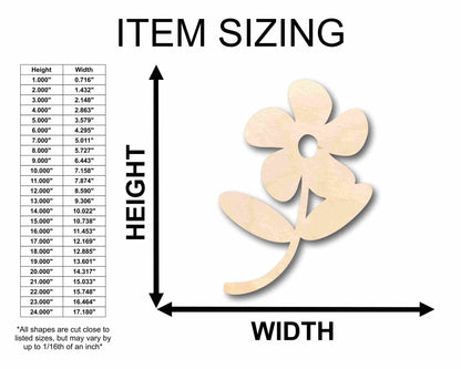 Unfinished Wood Flower Daisy Shape Silhouette - Craft - up to 46" DIY - NameSigns.com
