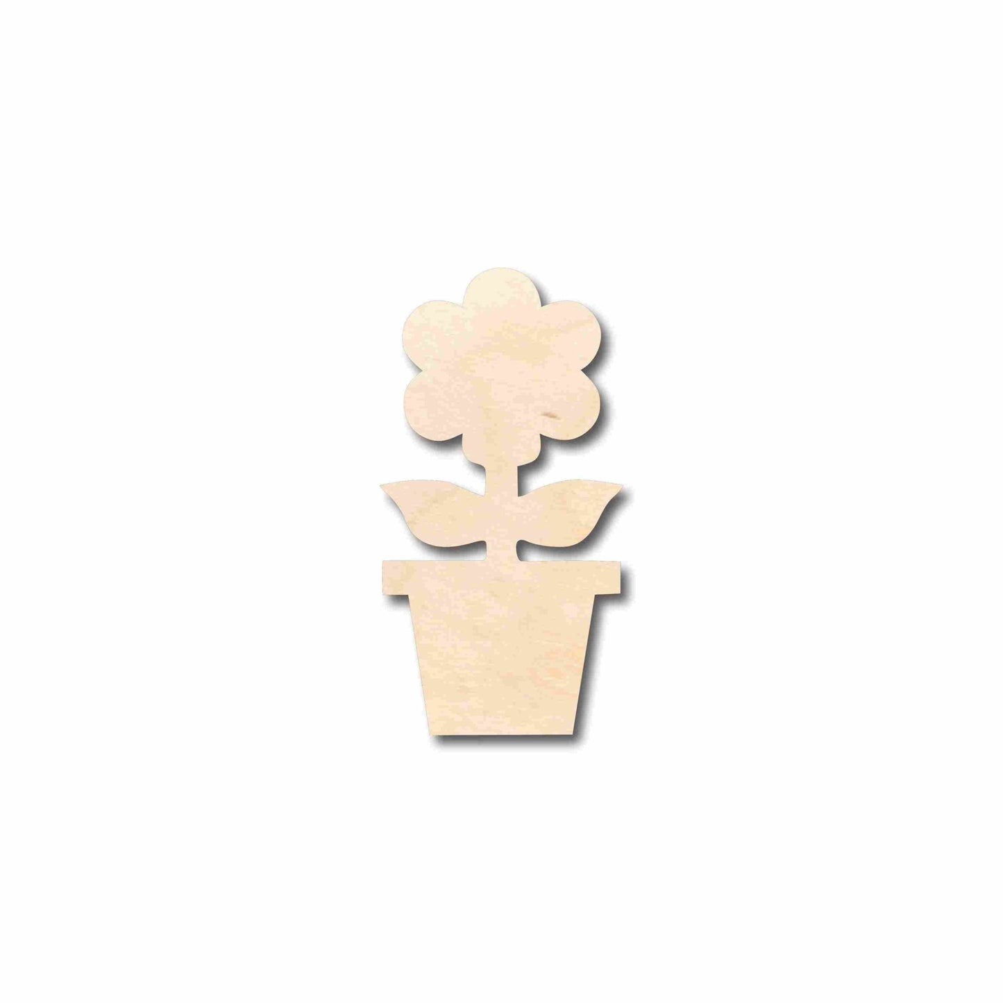 Unfinished Wood Flower in Pot Silhouette - Craft - up to 46" DIY - NameSigns.com