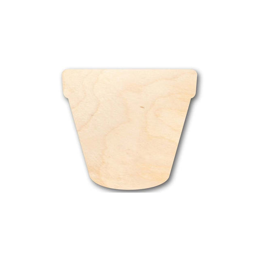 Unfinished Wood Flower Pot | Wooden Craft Shapes | Baltic Birch Plywood Cutouts - NameSigns.com