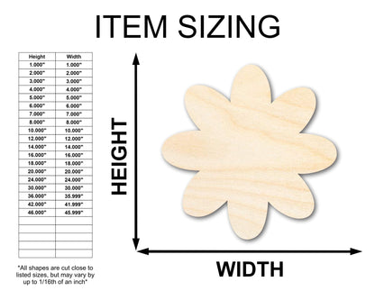 Unfinished Wood Flower Shape - Country Craft - up to 46" DIY - NameSigns.com