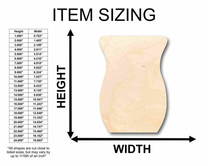 Unfinished Wood Flower Vase Silhouette - Craft - up to 46" DIY - NameSigns.com