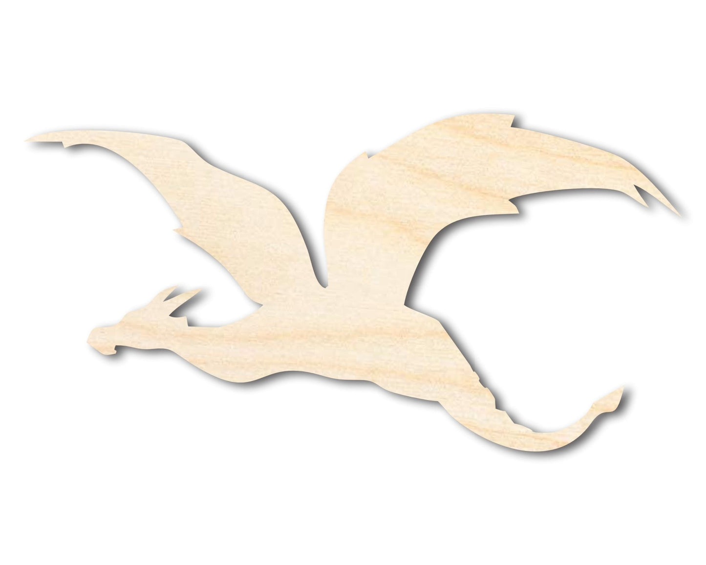 Unfinished Wood Flying Dragon Shape - Craft - up to 46" - NameSigns.com