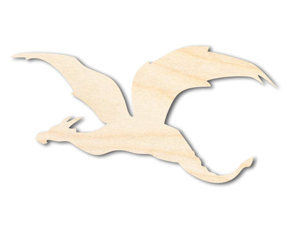 Unfinished Wood Flying Dragon Shape - Craft - up to 46" - NameSigns.com