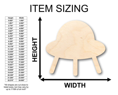 Unfinished Wood Flying Saucer Shape - Craft - up to 46" DIY - NameSigns.com