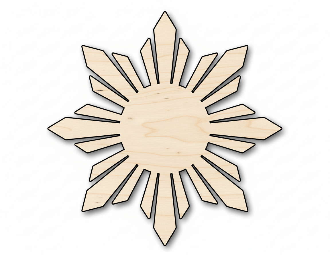Unfinished Wood Folk Sun Silhouette Shape - Craft - up to 46" - NameSigns.com