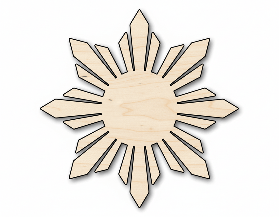 Unfinished Wood Folk Sun Silhouette Shape - Craft - up to 46" - NameSigns.com