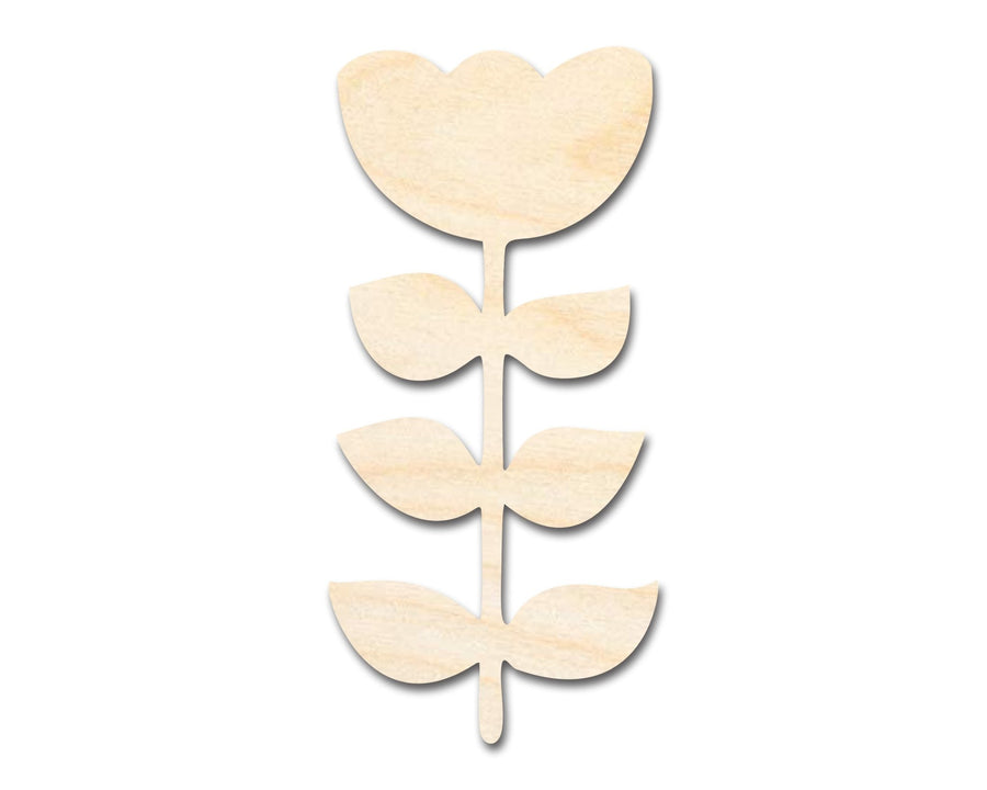 Unfinished Wood Folk Tulip Shape - Flower Craft - up to 46" DIY - NameSigns.com