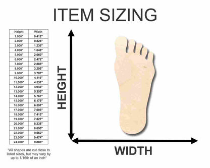Unfinished Wood Foot Shape - Craft - up to 46" DIY - NameSigns.com