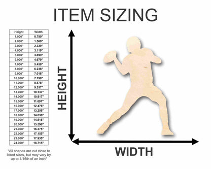 Unfinished Wood Football Player Silhouette - Craft - up to 46" DIY - NameSigns.com