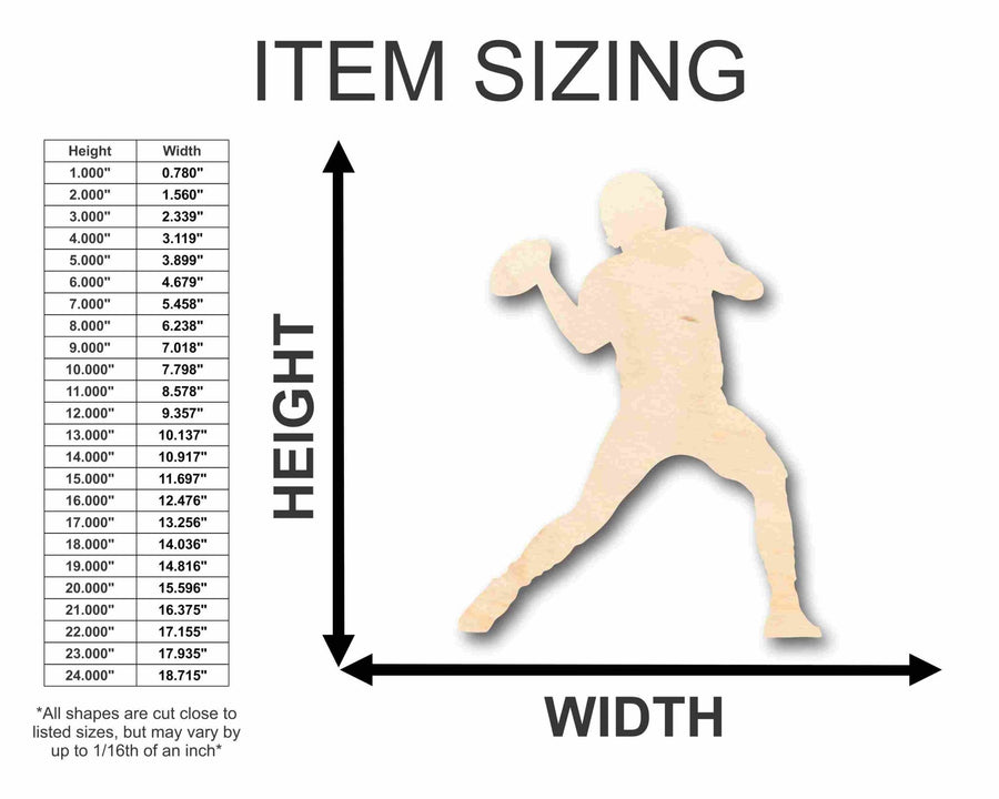 Unfinished Wood Football Player Silhouette - Craft - up to 46" DIY - NameSigns.com