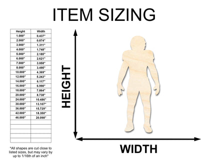 Unfinished Wood Football Player Silhouette | DIY Sports Craft Cutout | up to 46" DIY - NameSigns.com