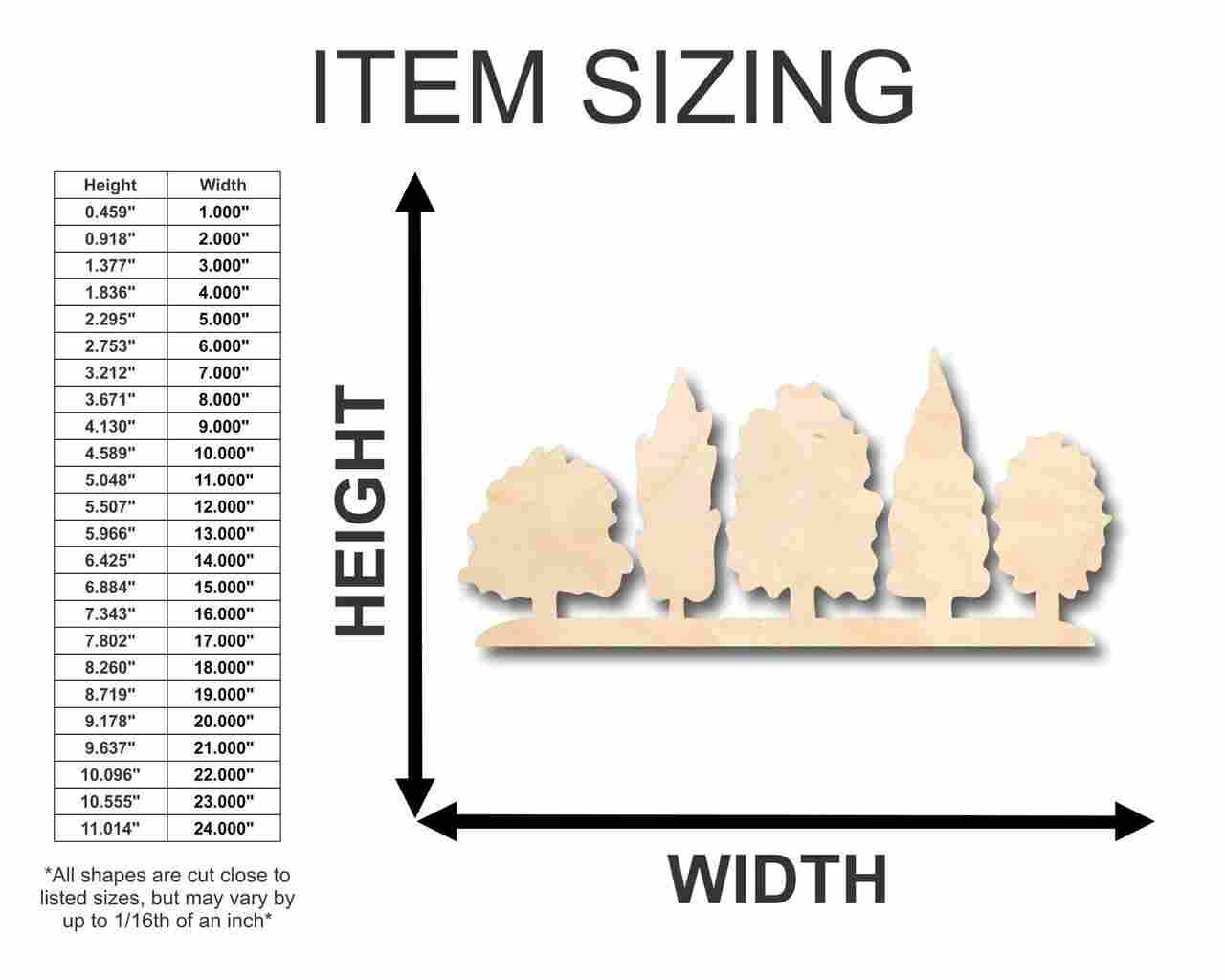 Unfinished Wood Forest Shape - Nature - Trees - Craft - up to 46" DIY - NameSigns.com