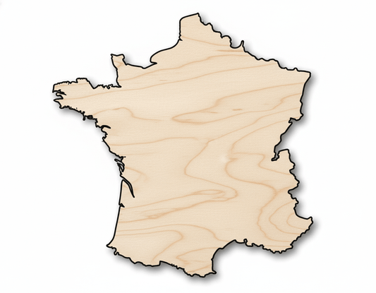Unfinished Wood France Country Shape - European Craft - up to 46" DIY - NameSigns.com