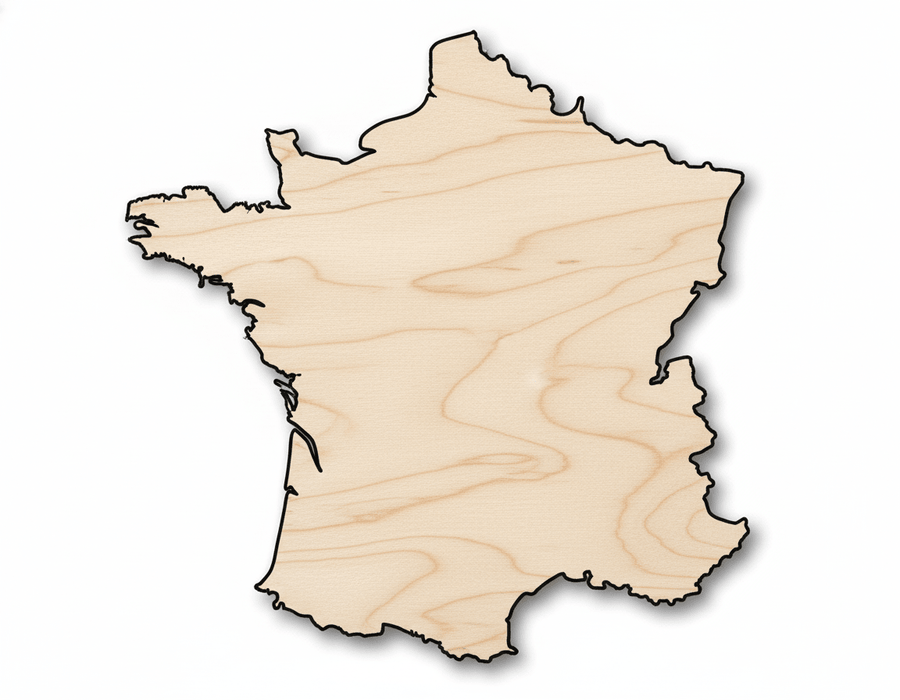 Unfinished Wood France Country Shape - European Craft - up to 46" DIY - NameSigns.com
