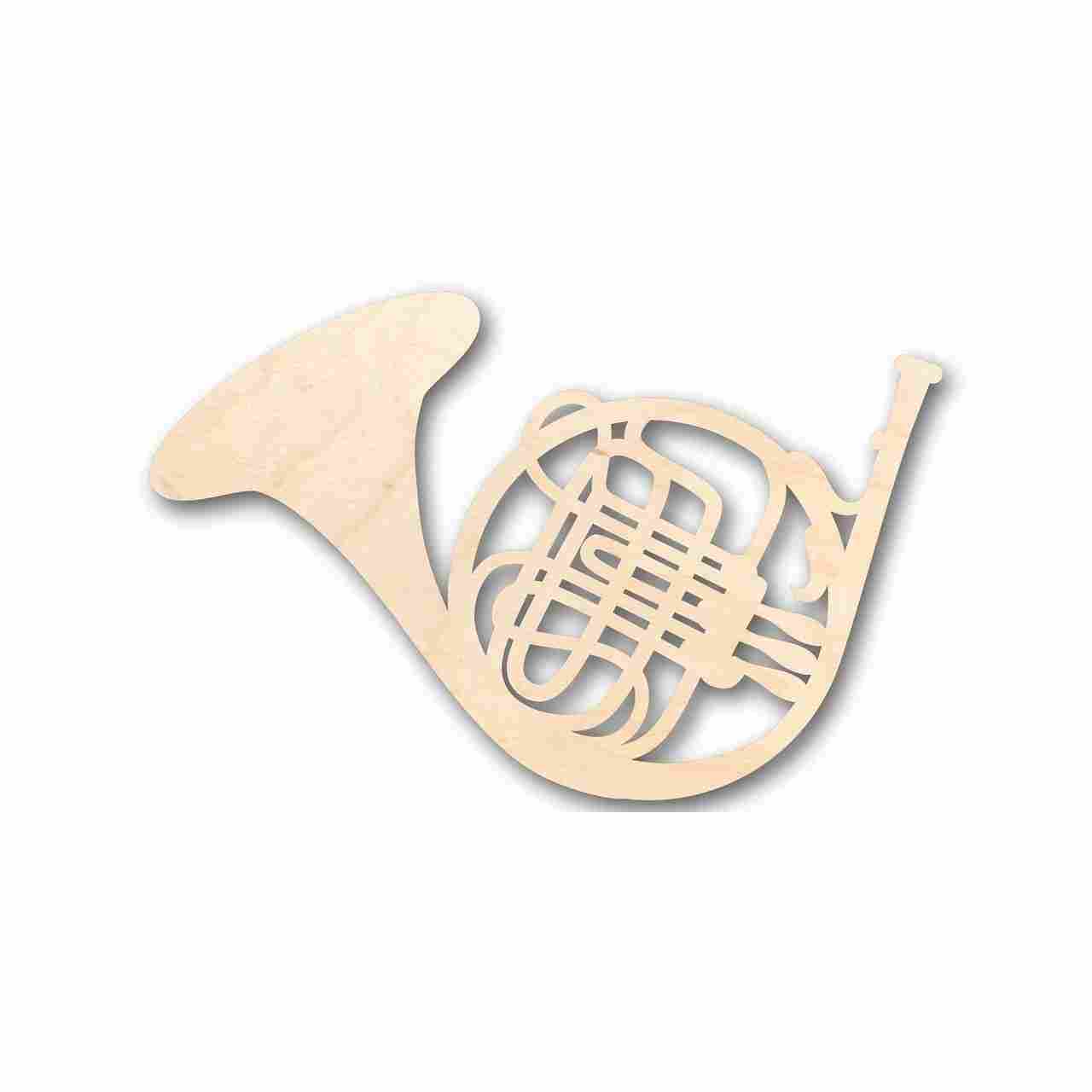 Unfinished Wood French Horn Shape - Music - Craft - up to 46" DIY - NameSigns.com