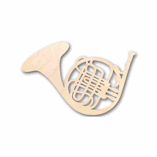 Unfinished Wood French Horn Shape - Music - Craft - up to 46" DIY - NameSigns.com
