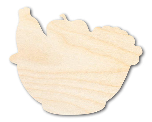 Unfinished Wood Fruit Basket Shape | DIY Craft Cutout | up to 46" DIY - NameSigns.com