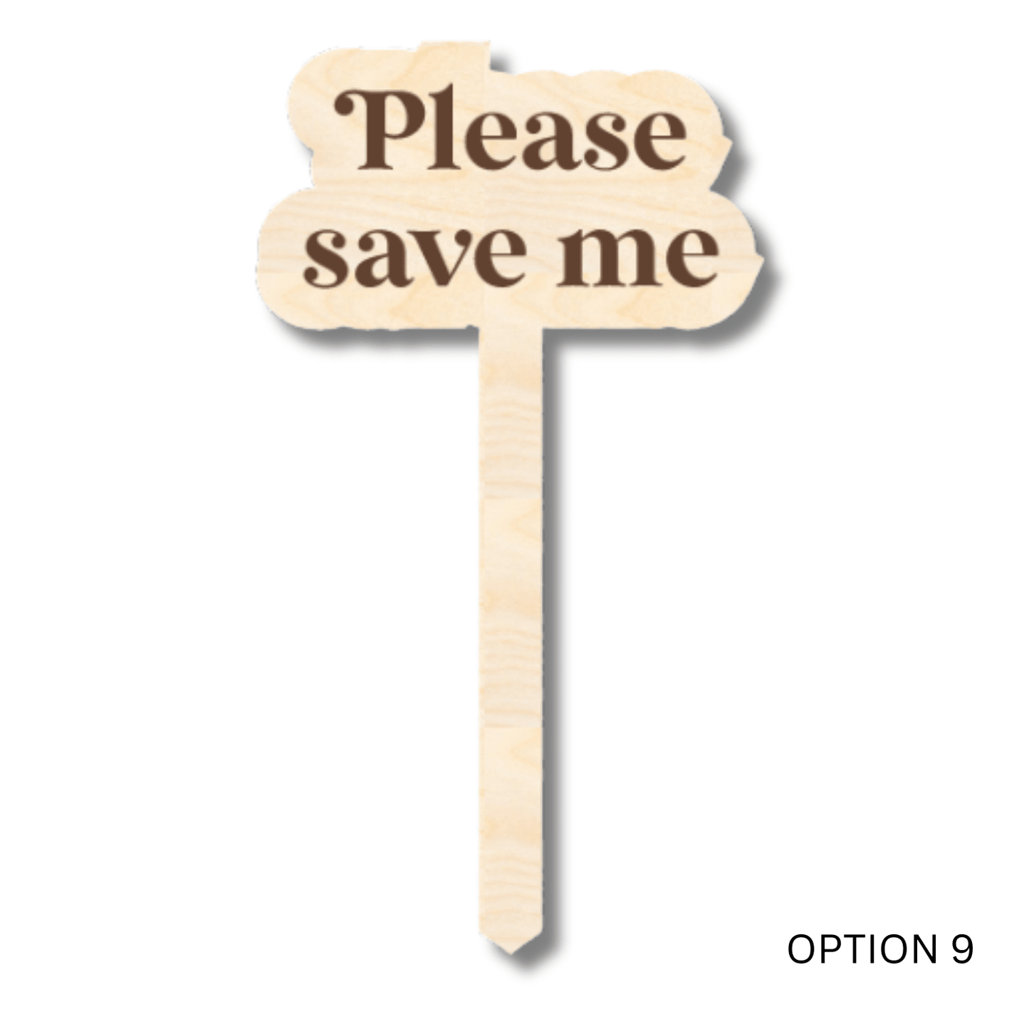 Unfinished Wood Funny Plant Stakes | 24 Options | 5" Tall | 1/8" Wood | Wood Craft Cutout - NameSigns.com