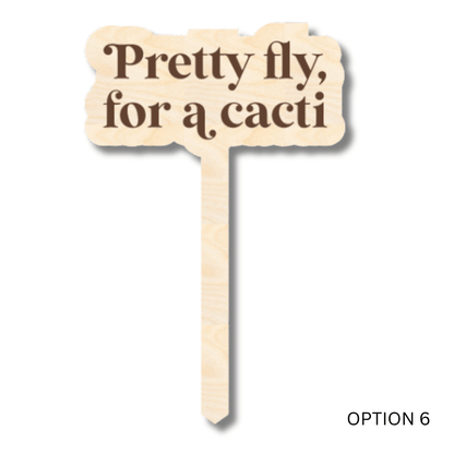 Unfinished Wood Funny Plant Stakes | 24 Options | 5" Tall | 1/8" Wood | Wood Craft Cutout - NameSigns.com