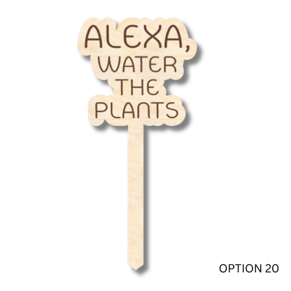 Unfinished Wood Funny Plant Stakes | 24 Options | 5" Tall | 1/8" Wood | Wood Craft Cutout - NameSigns.com
