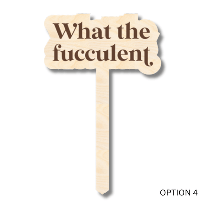 Unfinished Wood Funny Plant Stakes | 24 Options | 5" Tall | 1/8" Wood | Wood Craft Cutout - NameSigns.com
