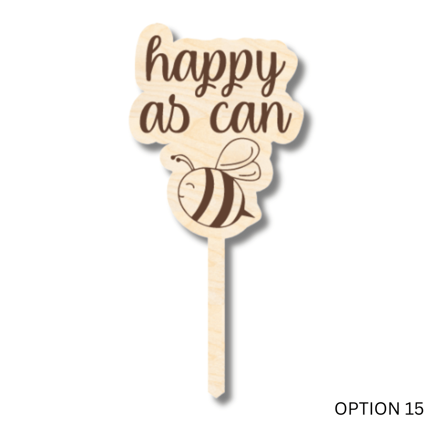 Unfinished Wood Funny Plant Stakes | 24 Options | 5" Tall | 1/8" Wood | Wood Craft Cutout - NameSigns.com