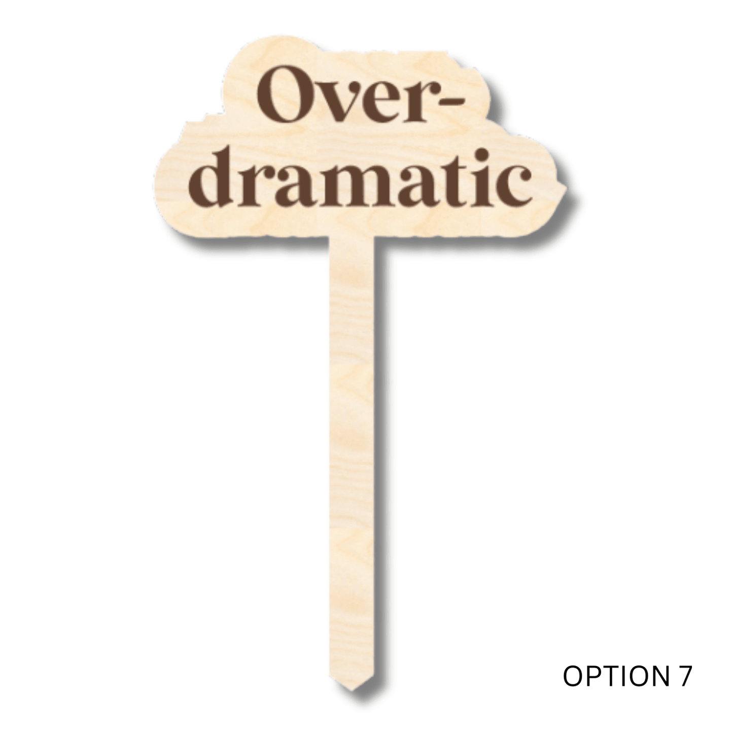 Unfinished Wood Funny Plant Stakes | 24 Options | 5" Tall | 1/8" Wood | Wood Craft Cutout - NameSigns.com