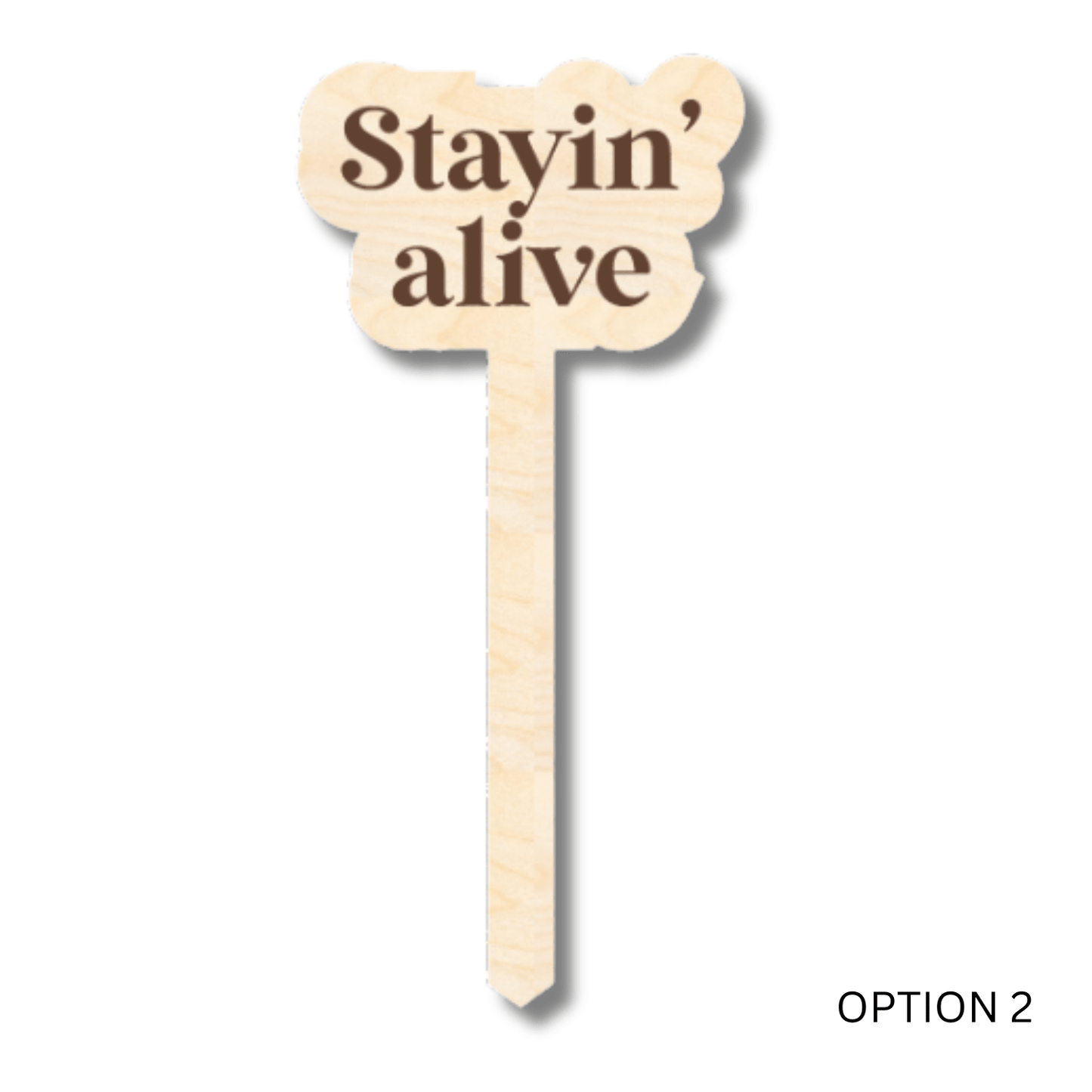 Unfinished Wood Funny Plant Stakes | 24 Options | 5" Tall | 1/8" Wood | Wood Craft Cutout - NameSigns.com