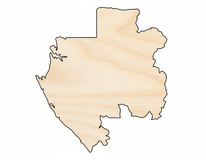 Unfinished Wood Gabon Country Shape - Central African Craft - up to 46" DIY - NameSigns.com