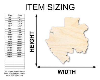 Unfinished Wood Gabon Country Shape - Central African Craft - up to 46" DIY - NameSigns.com