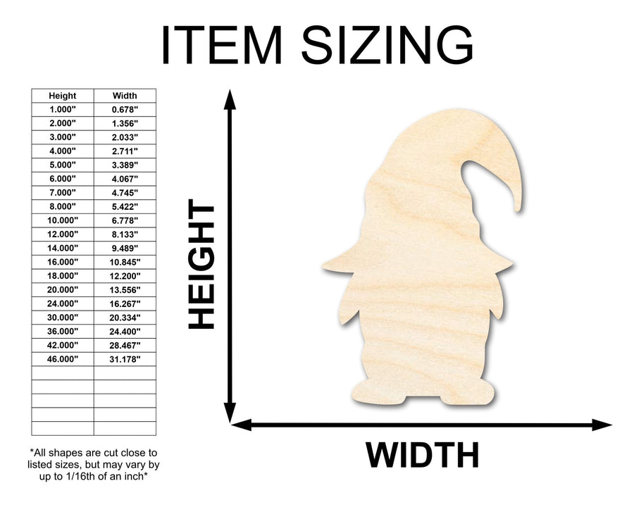 Unfinished Wood Garden Gnome Silhouette - Craft - up to 46" DIY - NameSigns.com