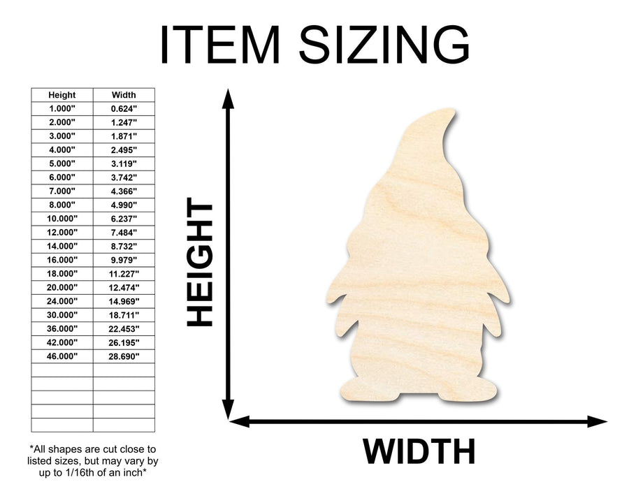Unfinished Wood Garden Gnome Silhouette - Craft - up to 46" DIY - NameSigns.com